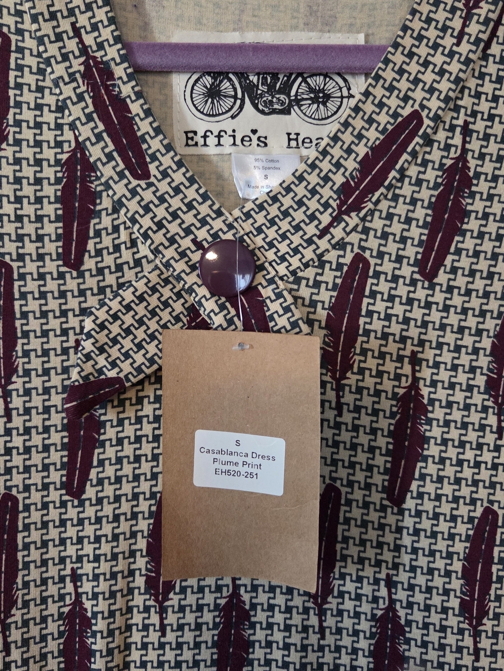 Effie's Heart Casablanca Dress in Burgundy Feather Print